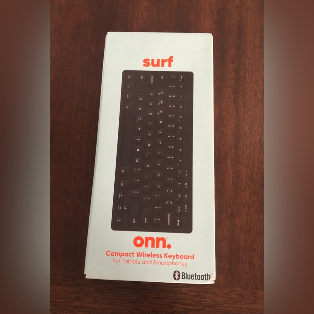 Compact Wireless Keyboard built in foldable stand black
